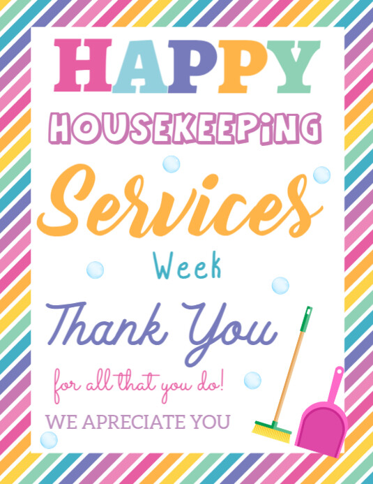 Housekeeping Letras Plantilla de Housekeeping Week tags printable | PosterMyWall