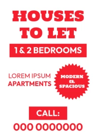 Houses to let poster A3 template