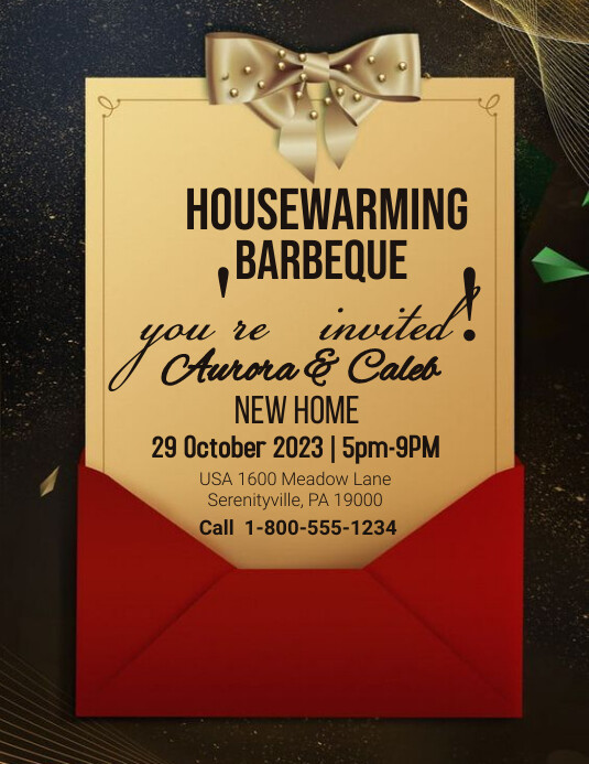 Housewarming Barbeque Flyer Template , barbeq