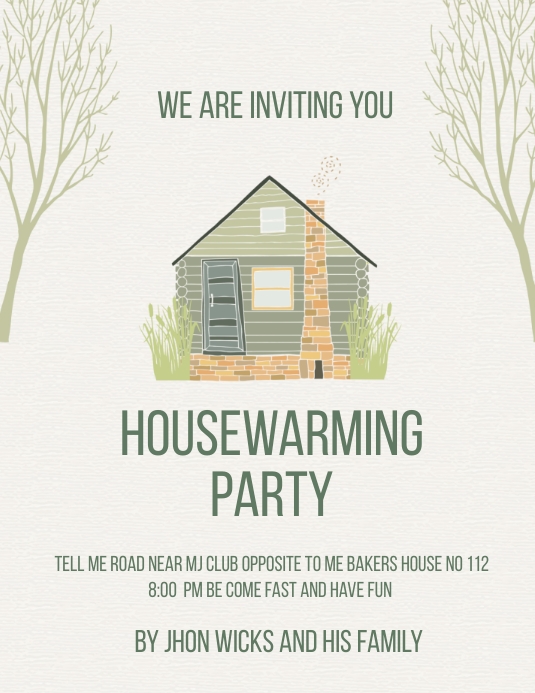 Housewarming flyer template