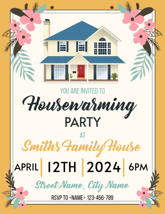 House Warming Party Invitation Blank Template