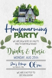 Housewarming Party Invitation Poster template