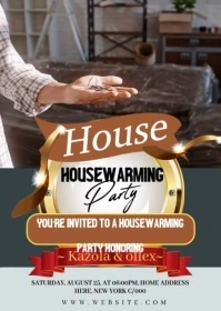 Housewarming party invitation template design A6
