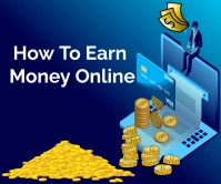 How To Earn Money Online At Home Large Rectangle template