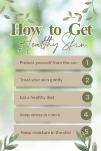 How to Get Healthy Skin Green Theme Poster template