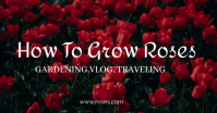 How to Grow Roses Gardening Banner Template Anúncio do Facebook