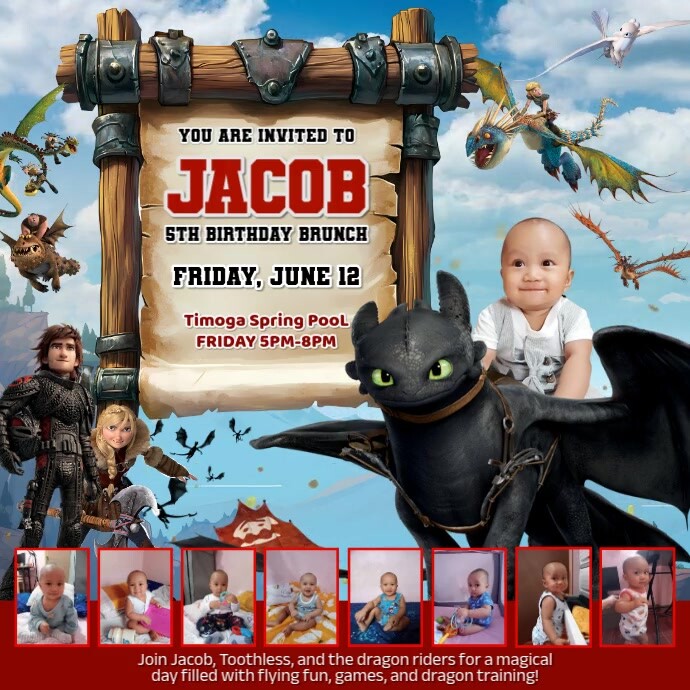 How to Train Your Dragon - Birthday Template | PosterMyWall