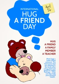 Hug a Friend Day Flyer Template A4