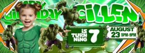 Hulk Smash Birthday Bash Фотография обложки профиля Facebook template