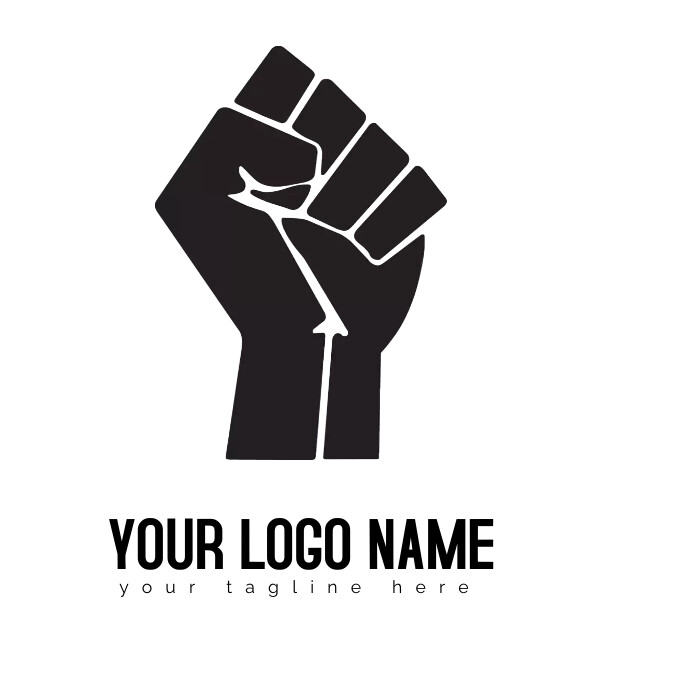 Human fist illustration Logo template