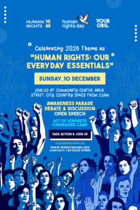 Biru Human Rights Day Event Poster Template