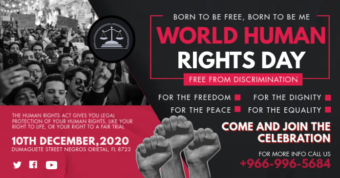 Shablon Den Prav Cheloveka Miting Facebook Obshim Izobrazheniem Postermywall