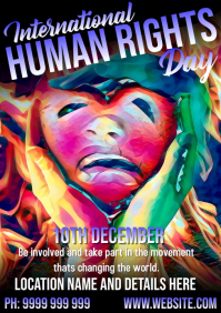 黑色 International Human Rights Day A5 Template