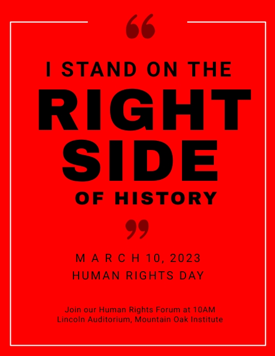 Human Rights Slogan Flyer Template | PosterMyWall