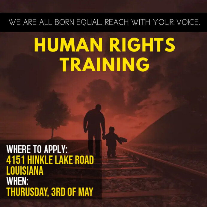 Human Rights Advertising Copy of Human Rights Training Advert | PosterMyWall
