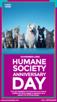Humane Society Anniversary Day Ad Instagram Story template