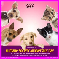 Humane Society Anniversary Day Instagram-Beitrag template