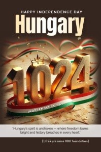 Hungary independence day Poster template