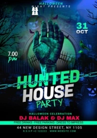 hunted house part flyer A4 template