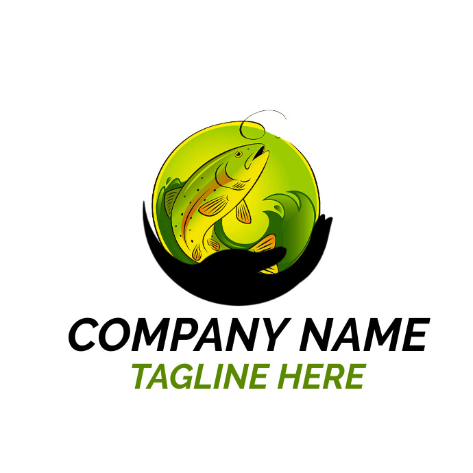 hunting logo, fishing logo, fish logo or icon template