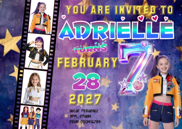 Copy of Huntrix Birthday Invitation Postcard | PosterMyWall