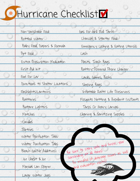 Hurricane Checklist Template PosterMyWall