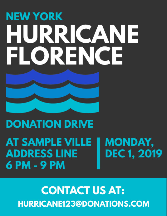 Hurricane Disaster Donation Drive Flyer Template PosterMyWall