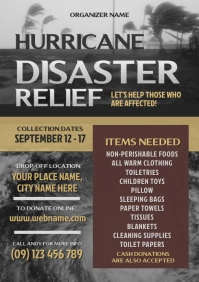 Hurricane Disaster Relief Flyer A4 template