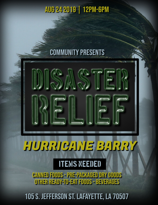Hurricane Disaster Relief Flyer Template Postermywall