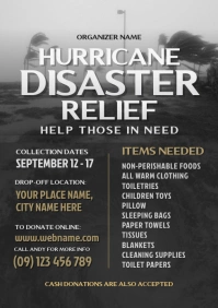Hurricane Disaster Relief Flyer A4 template