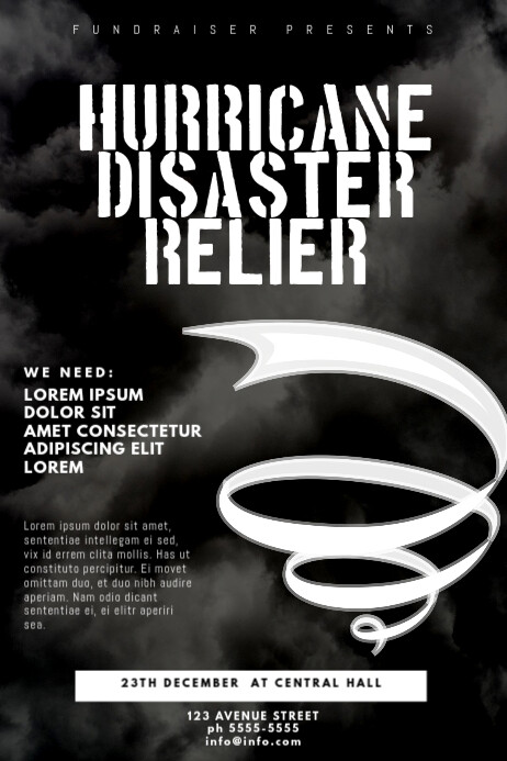 Hurricane Disaster Relief Flyer Template Postermywall
