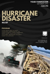 hurricane disaster relief flyer template Poster