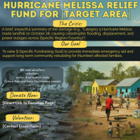 Hurricane Melissa Relief Fund Donation Template Instagram Post