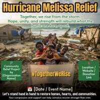 Hurricane Melissa Relief Poster Template