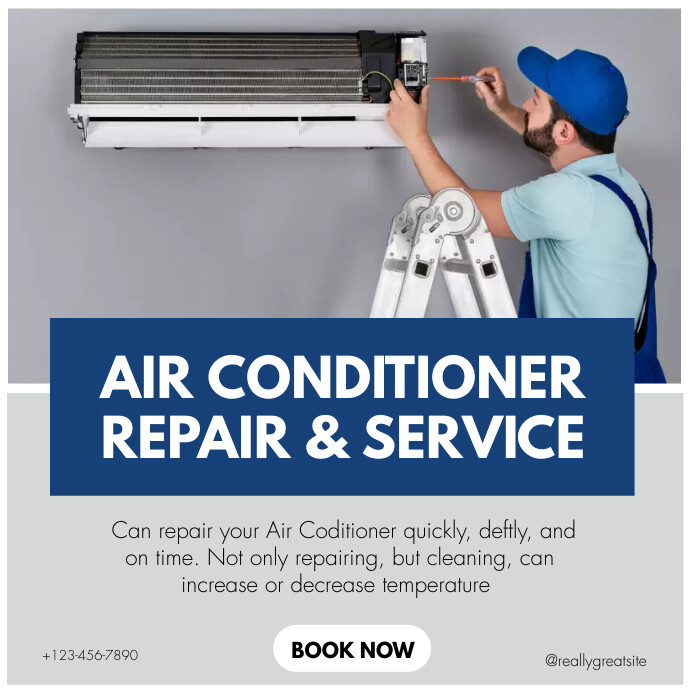 HVAC AIR CONDITIONER PROFESSIONAL SERVICES Template | PosterMyWall