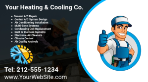 HVAC business card YouTube-miniature template