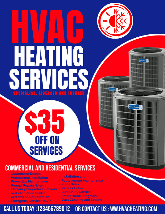 hvac heating flyer Template PosterMyWall