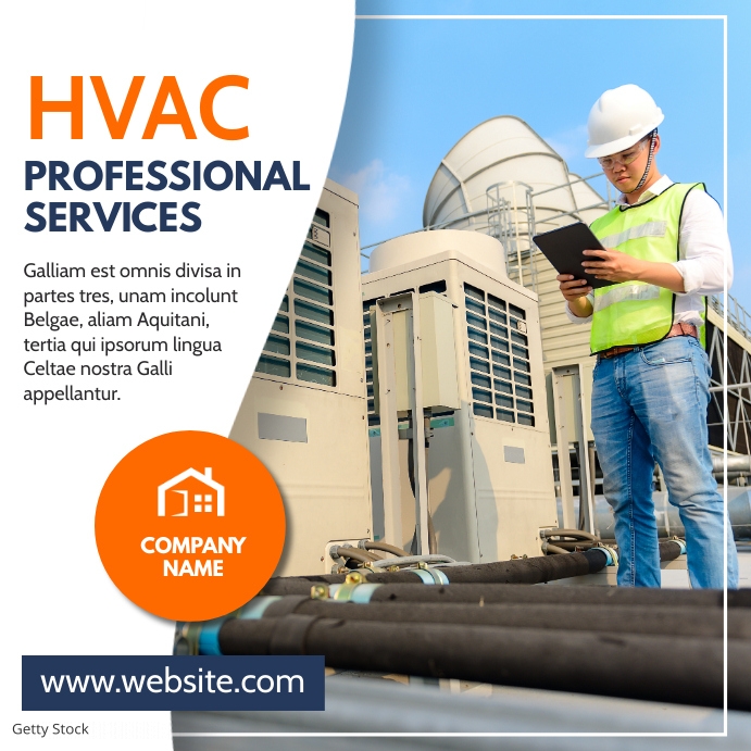 hvac professional services advertising Template PosterMyWall