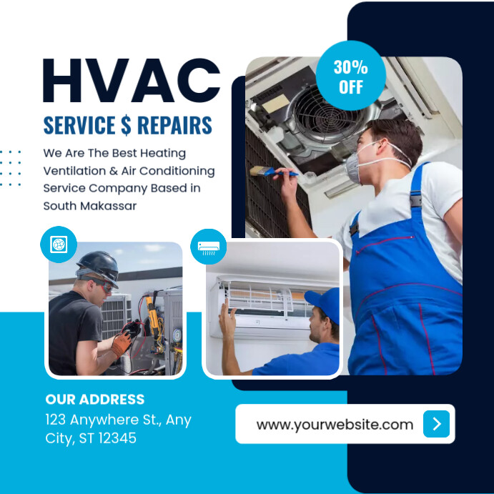 Ac Service Template hvac service and repair template | PosterMyWall