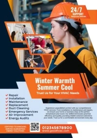HVAC Service Flyer Template A4
