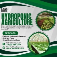 Hydroponic Agriculture Ads Publicación de Instagram template