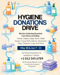 White Hygiene Donations Drive Instagram Portrait Template