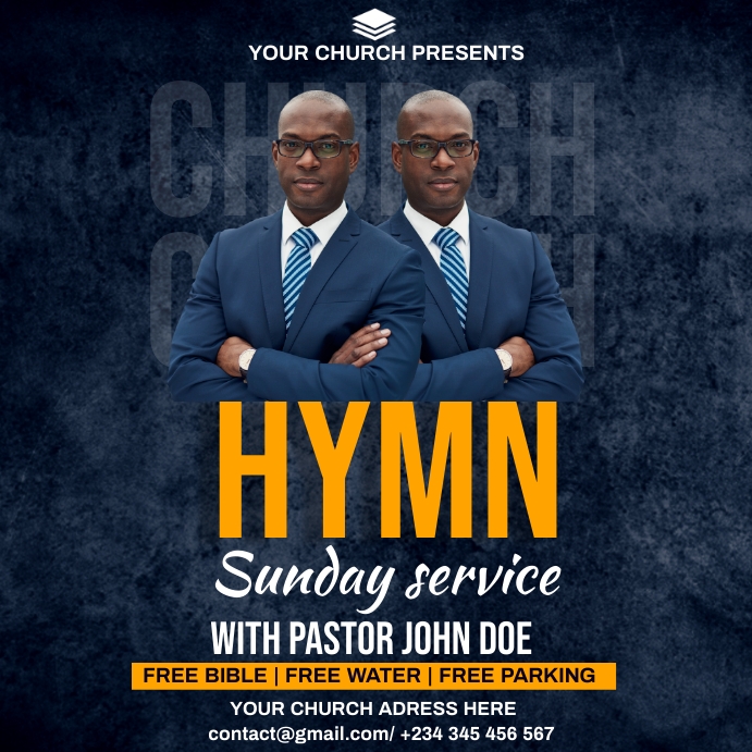 hymn sunday service Instagram Post template