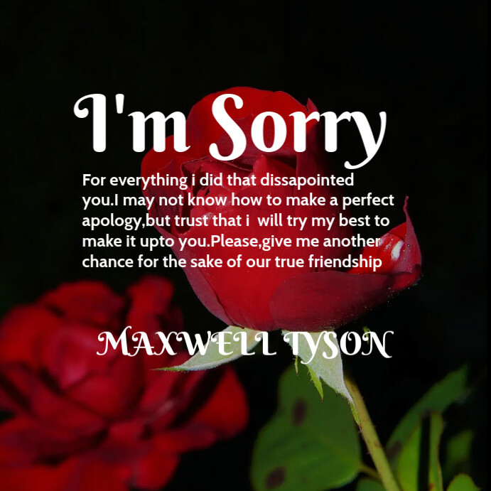 I'm sorry flyer template Instagram Post