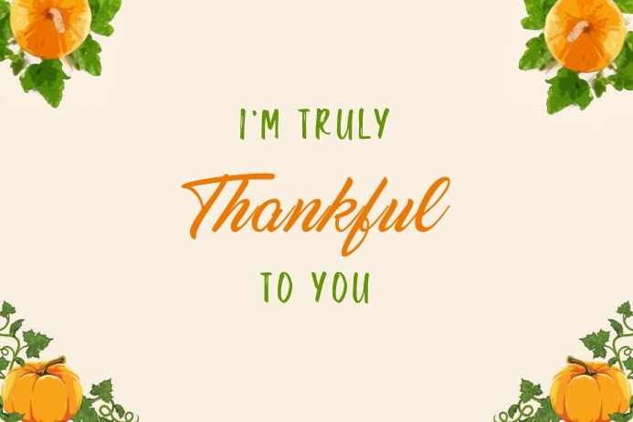 I'm truly thankful card template Etykieta