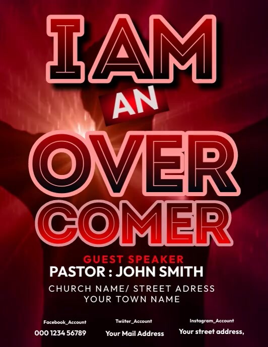 I Am An Overcomer Template | PosterMyWall