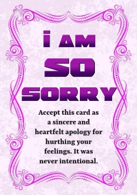 I AM SO SORRY A4 template