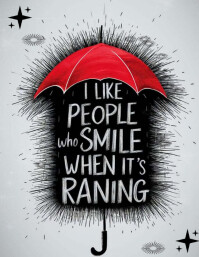 I like people who smile when it's Raining Flyer (US Letter) template