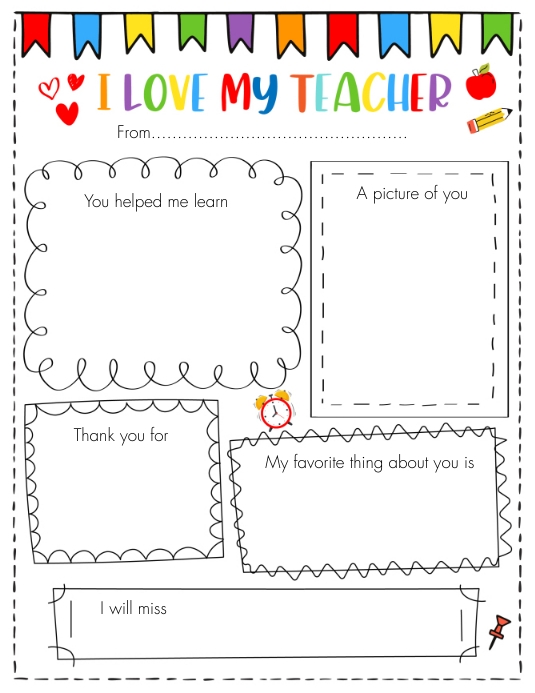 I Love My Teacher template PosterMyWall