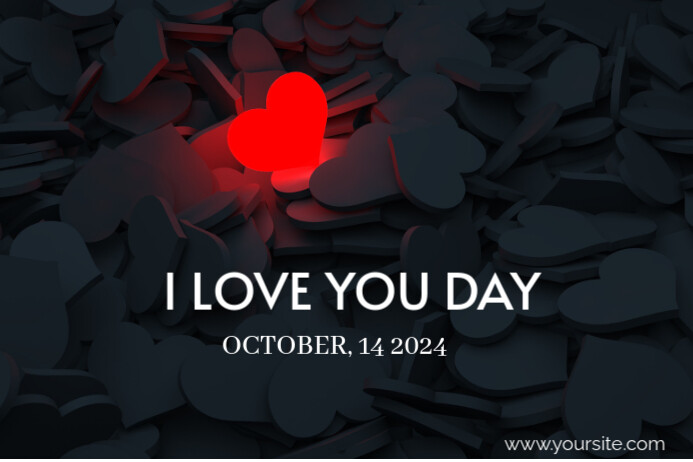 I love you day poster design Cartaz template